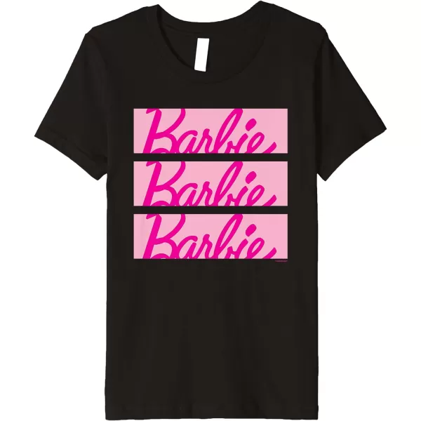 Barbie Classic Multi Logo Premium TShirtBlack