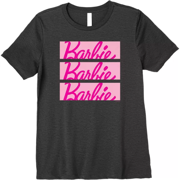 Barbie Classic Multi Logo Premium TShirtDark Heather Grey