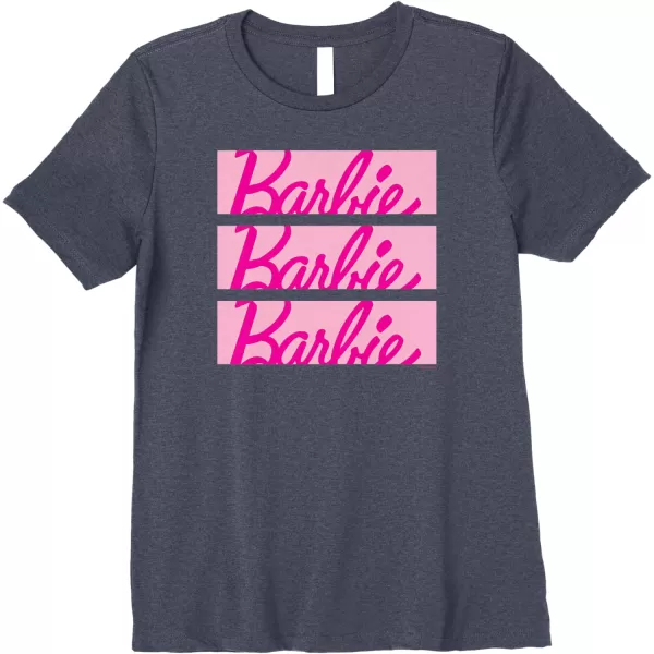 Barbie Classic Multi Logo Premium TShirtHeather Blue