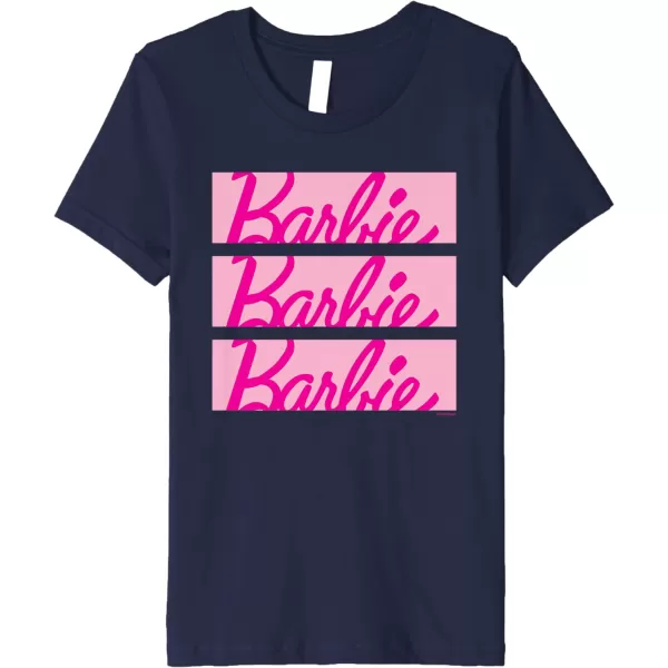 Barbie Classic Multi Logo Premium TShirtNavy Blue