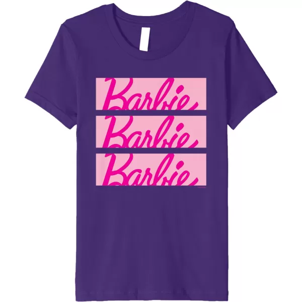 Barbie Classic Multi Logo Premium TShirtPurple