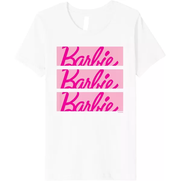 Barbie Classic Multi Logo Premium TShirtWhite