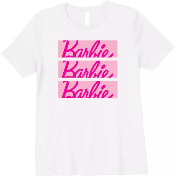 Barbie Classic Multi Logo Premium TShirtWhite