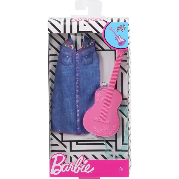 Barbie Clothes  Career Outfit Doll Musician Look with Guitar MulticolorBarbie Clothes  Career Outfit Doll Musician Look with Guitar Multicolor