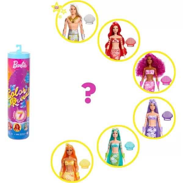 Barbie Color Reveal Doll amp Accessories Rainbow Mermaid Series 7 Surprises 1 Mermaid Barbie Doll Styles May VaryBarbie Color Reveal Doll amp Accessories Rainbow Mermaid Series 7 Surprises 1 Mermaid Barbie Doll Styles May Vary