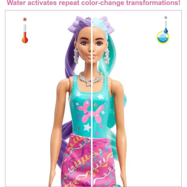 Barbie Color Reveal Glitter Hair Swaps Doll Glittery Pink with 25 Hairstyling amp PartyThemed Surprises Including 10 Plugin Hair Pieces Gift for Kids 3 Years Old amp UpBalloon