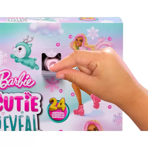 Barbie Cutie Reveal Advent Calendar amp Doll Blue amp Pink Hair 25 Surprises Include Clothes Accessories amp ColorChange PetsModern