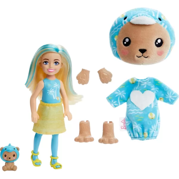 Barbie Cutie Reveal Chelsea Doll amp Accessories Animal Plush Costume amp 6 Surprises Including Color Change Bunny as KoalaTeddyDolphin