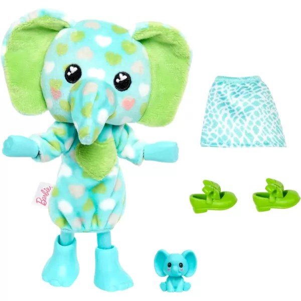 Barbie Cutie Reveal Chelsea Small Doll Jungle Series Tiger Plush Costume 7 Surprises Including Mini Pet amp Color ChangeElephant