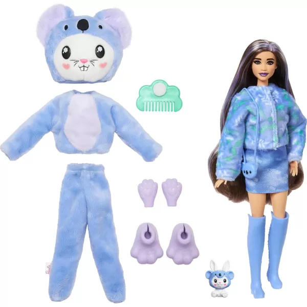 Barbie Cutie Reveal Doll  Accessories with Animal Plush Costume  10 Surprises Including Color Change Puppy as Frog in CostumeThemed SeriesBunnyKoala