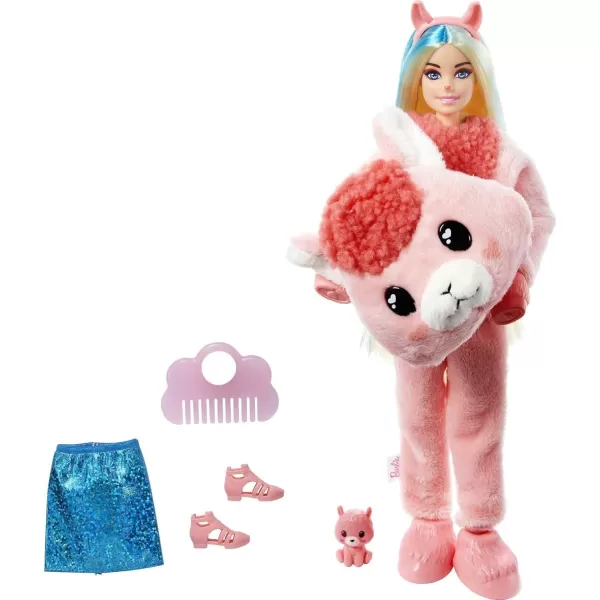 Barbie Cutie Reveal Doll Fantasy Series Teddy Bear Plush Costume 10 Surprises Including Mini Pet amp Color ChangeLlama