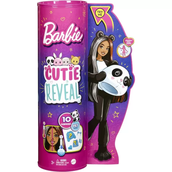 Barbie Cutie Reveal Doll Panda Plush Costume 10 Surprises Including Mini Pet amp Color ChangeBarbie Cutie Reveal Doll Panda Plush Costume 10 Surprises Including Mini Pet amp Color Change