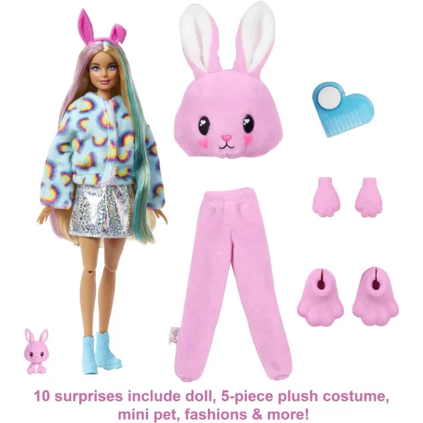 Barbie Cutie Reveal Doll Puppy Plush Costume 10 Surprises Including Mini Pet amp Color ChangeBunny