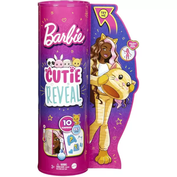 Barbie Cutie Reveal Doll Puppy Plush Costume 10 Surprises Including Mini Pet amp Color ChangeKitten