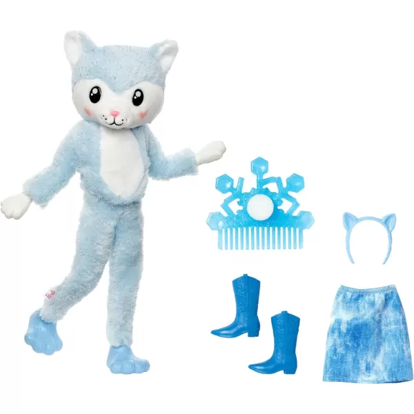 Barbie Cutie Reveal Doll Snowflake Sparkle Series Deer Plush Costume 10 Surprises Including Mini Pet amp Color ChangeHusky