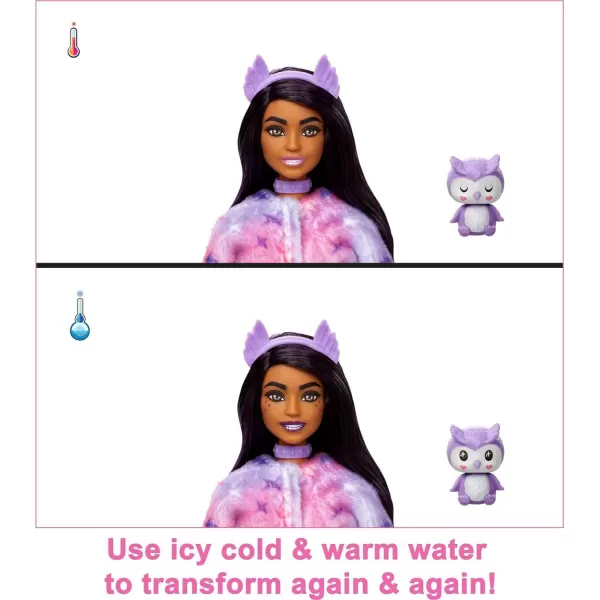 Barbie Cutie Reveal Doll Snowflake Sparkle Series Deer Plush Costume 10 Surprises Including Mini Pet amp Color ChangeOwl