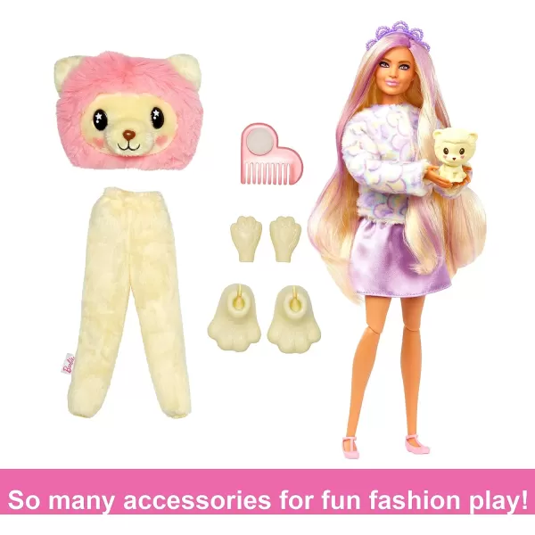 Barbie Cutie Reveal Doll with Blonde Hair amp Lion Plush Costume 10 Suprises Include Accessories amp Pet Styles May VaryLion