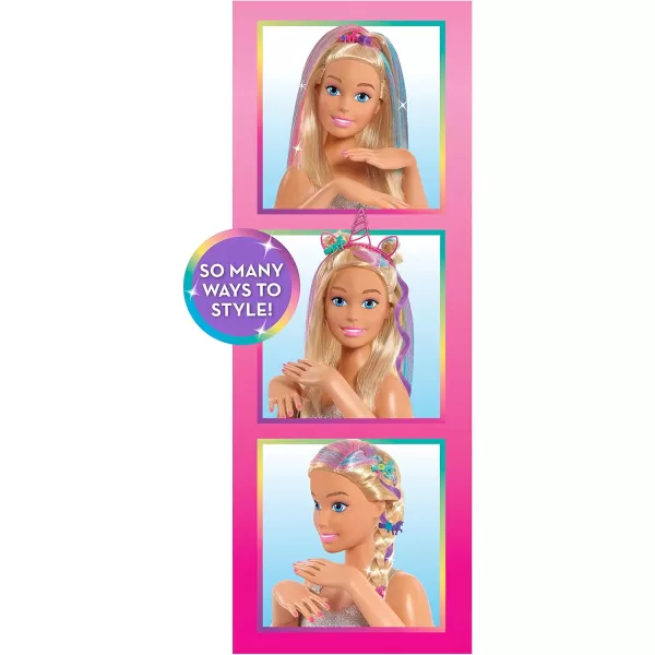 Barbie Deluxe 20Piece Glitter and Go Styling Head Blonde Hair and Unicorn Headband Kids Toys for Ages 5 Up by Just PlayBarbie Deluxe 20Piece Glitter and Go Styling Head Blonde Hair and Unicorn Headband Kids Toys for Ages 5 Up by Just Play