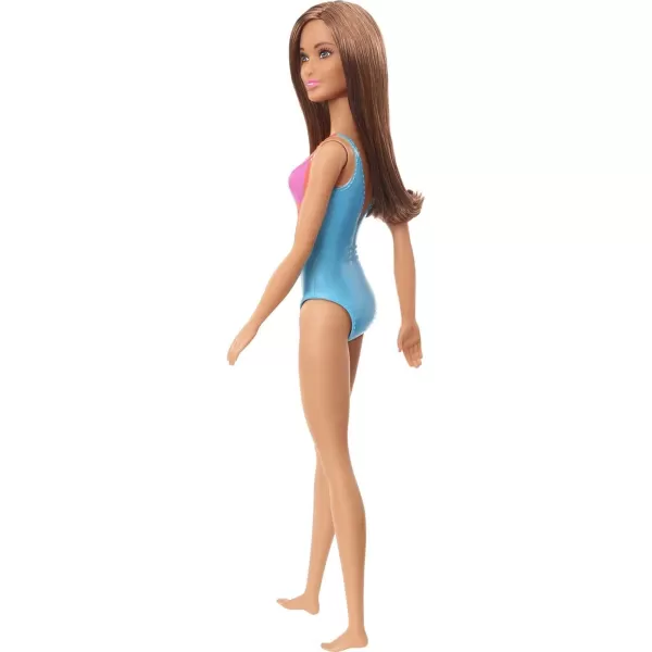 Barbie Doll Brunette Wearing Blue Pink and Orange Swimsuit for Kids 3 to 7 Years OldBarbie Doll Brunette Wearing Blue Pink and Orange Swimsuit for Kids 3 to 7 Years Old