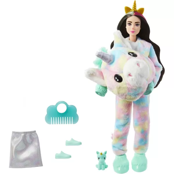 Barbie Doll Cutie Reveal Unicorn Plush Costume Doll with 10 Surprises Mini Pet Unicorn Color Change and Accessories Fantasy SeriesBarbie Doll Cutie Reveal Unicorn Plush Costume Doll with 10 Surprises Mini Pet Unicorn Color Change and Accessories Fantasy Series