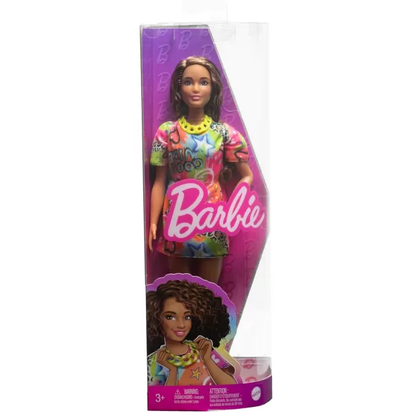 Barbie Doll Kids Toys Curly Black Hair and Petite Body Type Fashionistas Y2KStyle Clothes and AccessoriesGood Vibes TShirt Dress