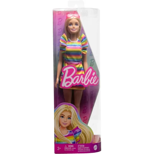 Barbie Doll Kids Toys Curly Black Hair and Petite Body Type Fashionistas Y2KStyle Clothes and AccessoriesTiered Dress and Braces