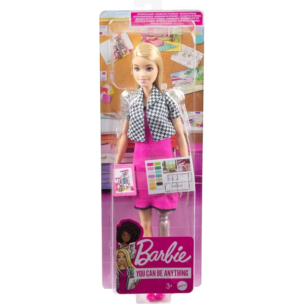 Barbie Doll amp Accessories Career Pastry Chef Doll with Hat and Cake SliceInterior Designer