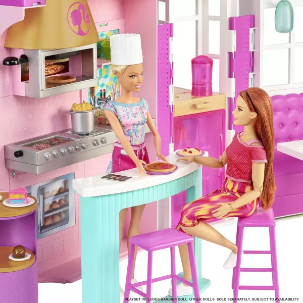 Barbie Doll amp Playset Cook n Grill Restaurant with Pizza Oven amp 30 Pieces Including Furniture amp Kitchen AccessoriesBarbie Doll amp Playset Cook n Grill Restaurant with Pizza Oven amp 30 Pieces Including Furniture amp Kitchen Accessories