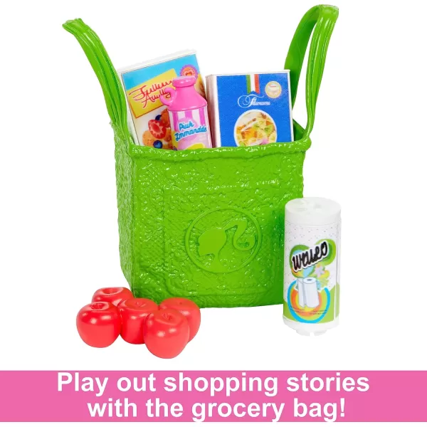 Barbie Doll amp Playset Supermarket with 25 Grocery StoreThemed Accessories Including Food CheckOut Counter amp ShelvesPantry