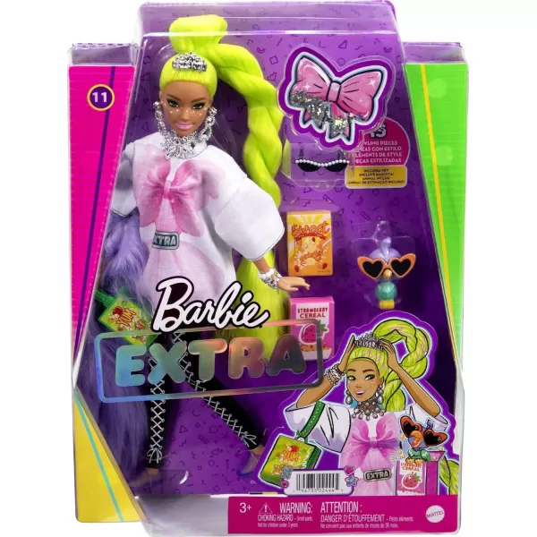 Barbie Doll and Accessories Barbie Extra Fashion Doll with Neon Green Hair and Feather Boa Pet ParrotBarbie Doll and Accessories Barbie Extra Fashion Doll with Neon Green Hair and Feather Boa Pet Parrot