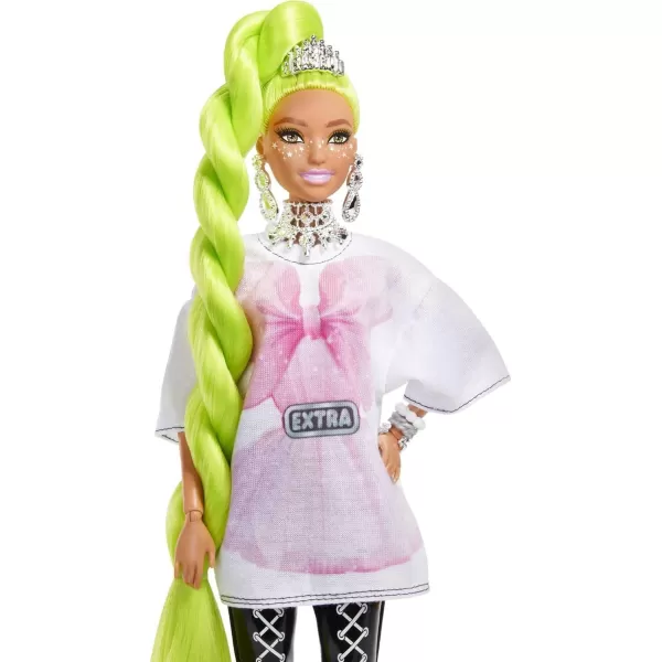 Barbie Doll and Accessories Barbie Extra Fashion Doll with Neon Green Hair and Feather Boa Pet ParrotBarbie Doll and Accessories Barbie Extra Fashion Doll with Neon Green Hair and Feather Boa Pet Parrot