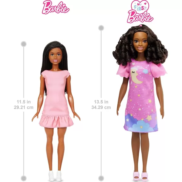 Barbie Doll for Preschoolers My First Barbie Malibu Deluxe Doll Blonde with Accessories Soft Poseable Body Party amp Bedtime Themed FashionsPink Dress