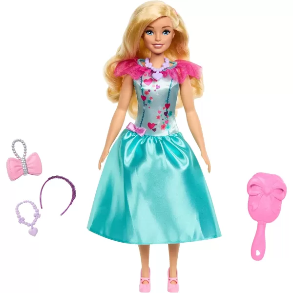 Barbie Doll for Preschoolers My First Barbie Malibu Deluxe Doll Blonde with Accessories Soft Poseable Body Party amp Bedtime Themed FashionsPurple Dress