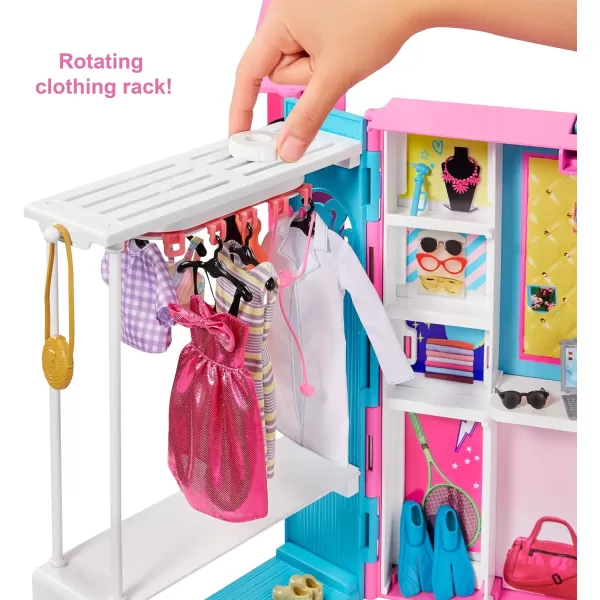 Barbie Dream Closet Playset with 30 Clothes and Accessories Including 5 Outfits Plus Mirror Desk and Rotating RackBarbie Dream Closet Playset with 30 Clothes and Accessories Including 5 Outfits Plus Mirror Desk and Rotating Rack