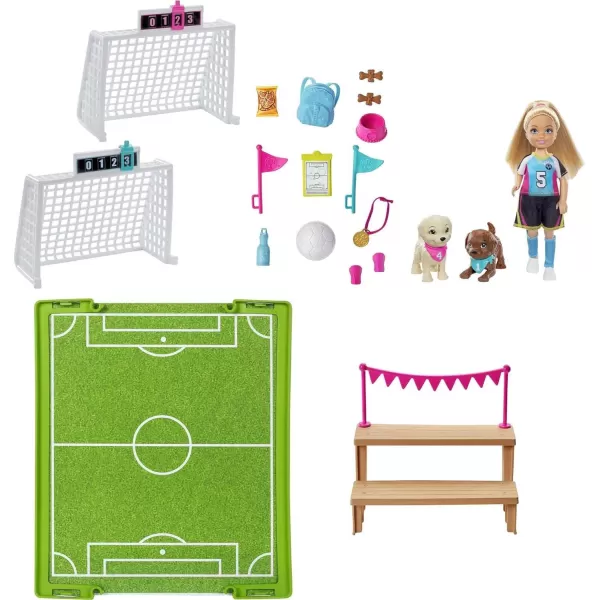 Barbie Dreamhouse Adventures 6inch Chelsea Doll with Soccer Playset and AccessoriesBarbie Dreamhouse Adventures 6inch Chelsea Doll with Soccer Playset and Accessories