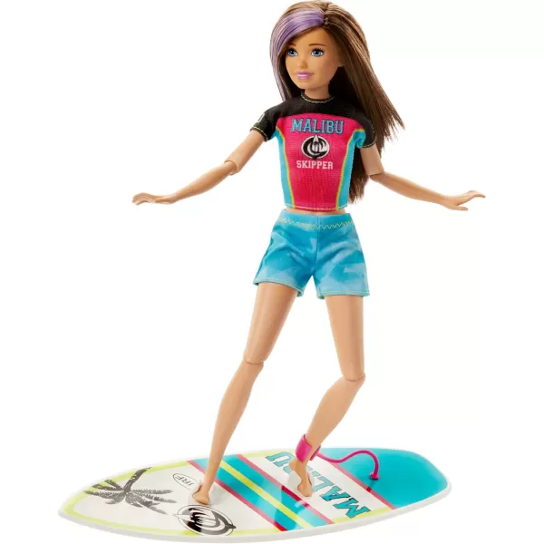 Barbie Dreamhouse Adventures Skipper Surf Doll approx 11inch in Surfing Fashion3 years and upwith AccessoriesBarbie Dreamhouse Adventures Skipper Surf Doll approx 11inch in Surfing Fashion3 years and upwith Accessories