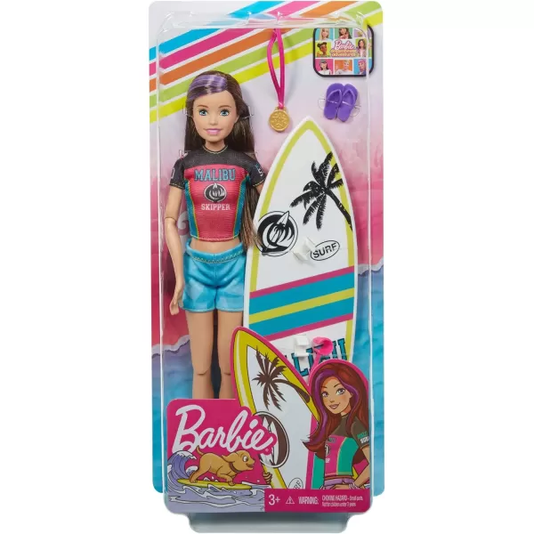 Barbie Dreamhouse Adventures Skipper Surf Doll approx 11inch in Surfing Fashion3 years and upwith AccessoriesBarbie Dreamhouse Adventures Skipper Surf Doll approx 11inch in Surfing Fashion3 years and upwith Accessories