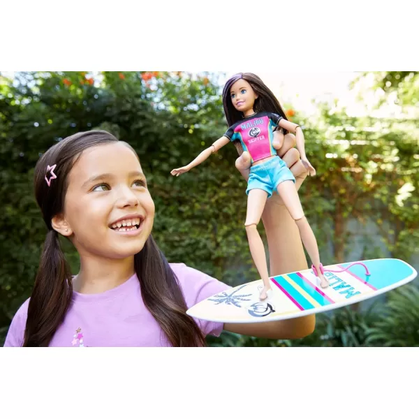 Barbie Dreamhouse Adventures Skipper Surf Doll approx 11inch in Surfing Fashion3 years and upwith AccessoriesBarbie Dreamhouse Adventures Skipper Surf Doll approx 11inch in Surfing Fashion3 years and upwith Accessories