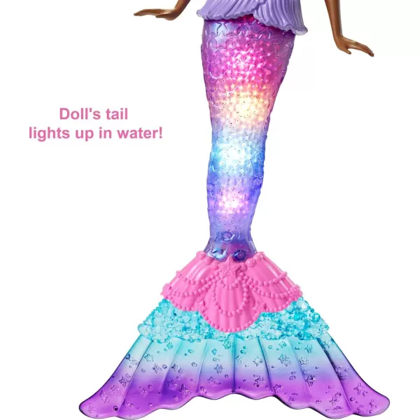 Barbie Dreamtopia Doll Mermaid Toy with WaterActivated LightUp Tail PinkStreaked Hair amp 4 Colorful Light Shows  12 inchesBrunette