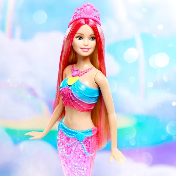 Barbie Dreamtopia Doll Rainbow Lights Mermaid with Glimmering LightUp Rainbow Tail Headband and Blonde HairRainbow Tail  Twinkle Lights