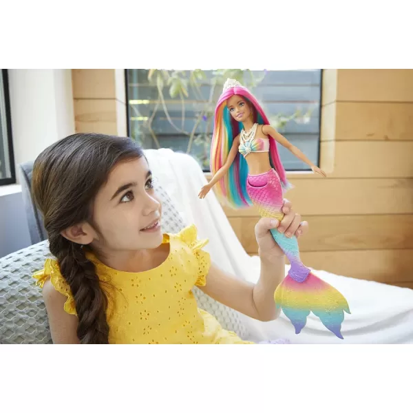 Barbie Dreamtopia Doll Rainbow Magic Mermaid with Rainbow Hair and Blue Eyes WaterActivated ColorChange FeatureBlonde