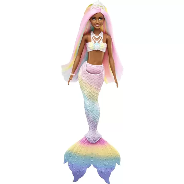 Barbie Dreamtopia Doll Rainbow Magic Mermaid with Rainbow Hair and Blue Eyes WaterActivated ColorChange FeatureBrunette