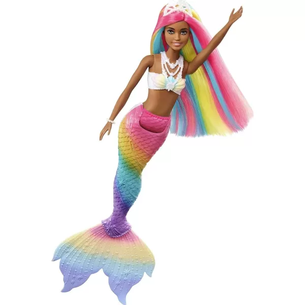 Barbie Dreamtopia Doll Rainbow Magic Mermaid with Rainbow Hair and Blue Eyes WaterActivated ColorChange FeatureBrunette