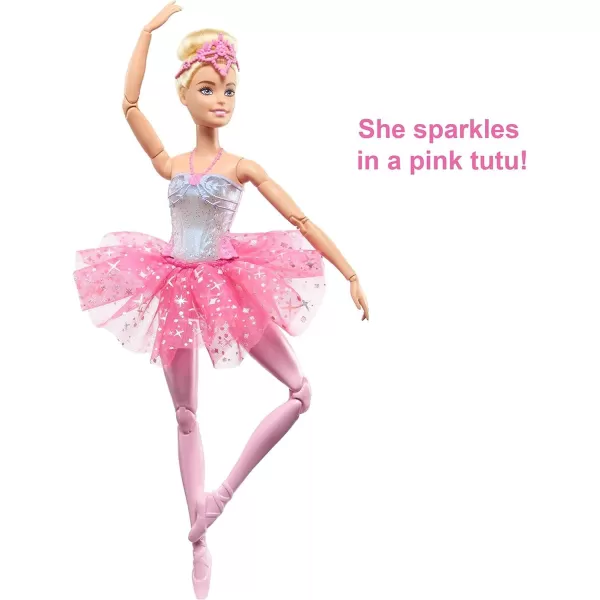 Barbie Dreamtopia Doll Twinkle Lights Posable Ballerina with 5 LightUp Shows Sparkly Pink Tutu Blonde Hair amp TiaraDanceClassicElegant Pink