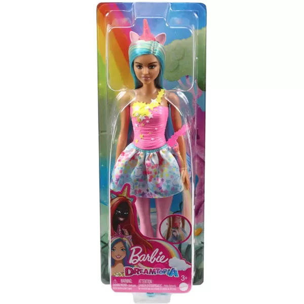Barbie Dreamtopia Doll with Removable Unicorn Headband amp Tail Blue amp Purple Fantasy Hair amp Rainbow Skirt Unicorn ToyModern Multicolor