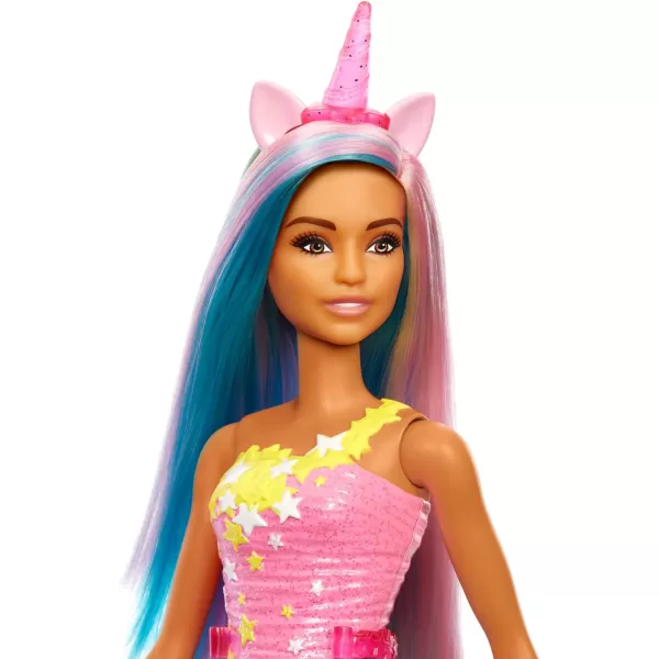 Barbie Dreamtopia Doll with Removable Unicorn Headband amp Tail Blue amp Purple Fantasy Hair amp Rainbow Skirt Unicorn ToyModern Multicolor