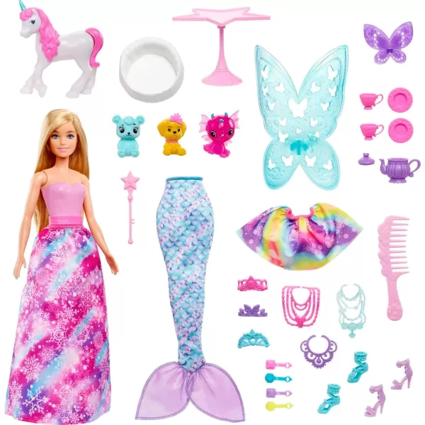 Barbie Dreamtopia Fantasy Advent Calendar with Barbie Doll and 24 Gifts Including Fantasy Fashions Magical Pets and AccessoriesBarbie Dreamtopia Fantasy Advent Calendar with Barbie Doll and 24 Gifts Including Fantasy Fashions Magical Pets and Accessories