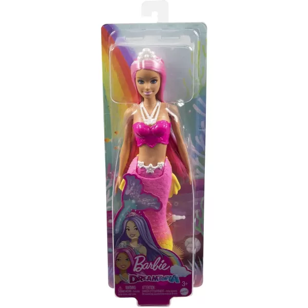 Barbie Dreamtopia Mermaid Doll Pink Hair Pink amp Yellow Ombre Tail amp Tiara AccessoryHot Pink Hot Pink