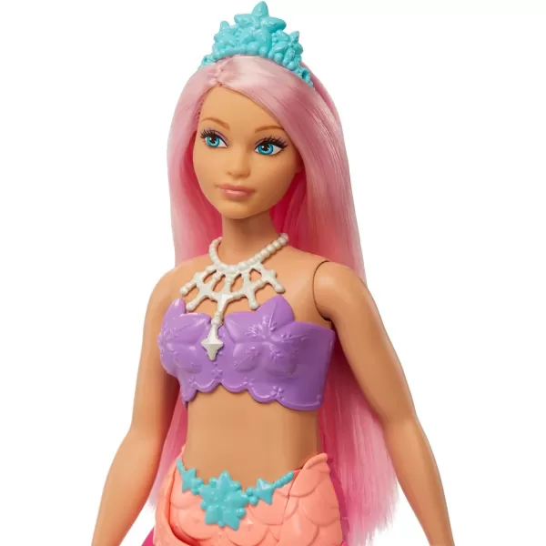 Barbie Dreamtopia Mermaid Doll Pink Hair Pink amp Yellow Ombre Tail amp Tiara AccessoryPurple Multicolor