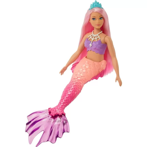 Barbie Dreamtopia Mermaid Doll Pink Hair Pink amp Yellow Ombre Tail amp Tiara AccessoryPurple Multicolor